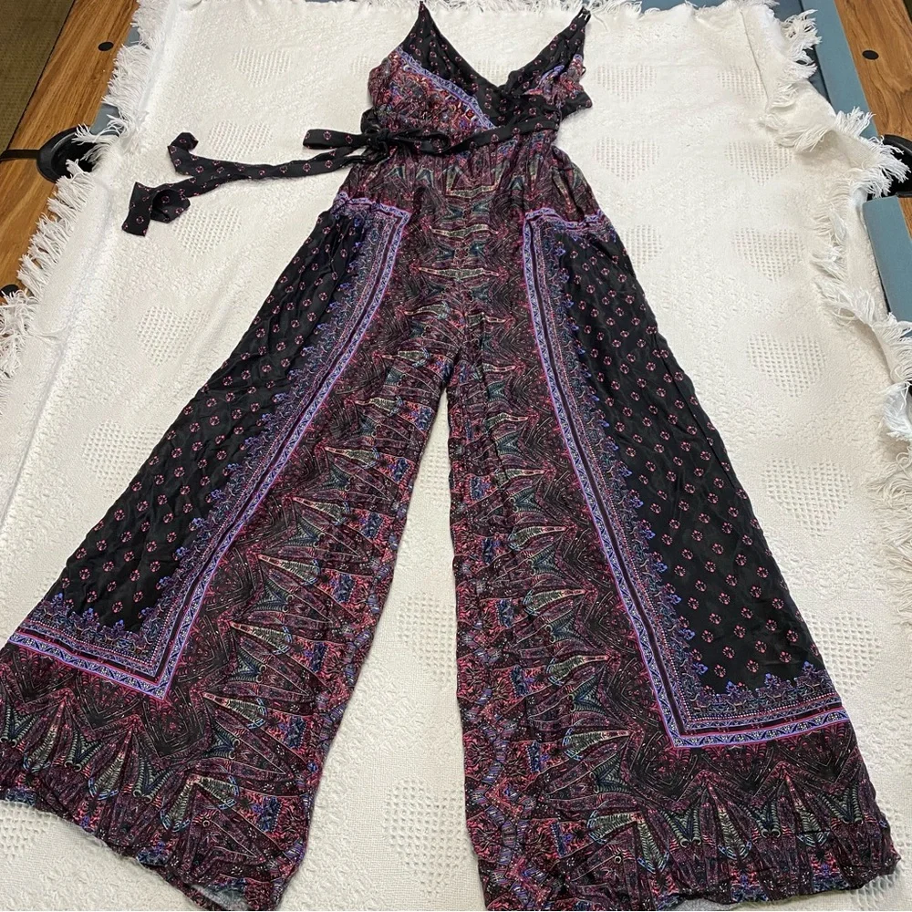 Free People Wrap Effect Printed Jumpsuit (4)